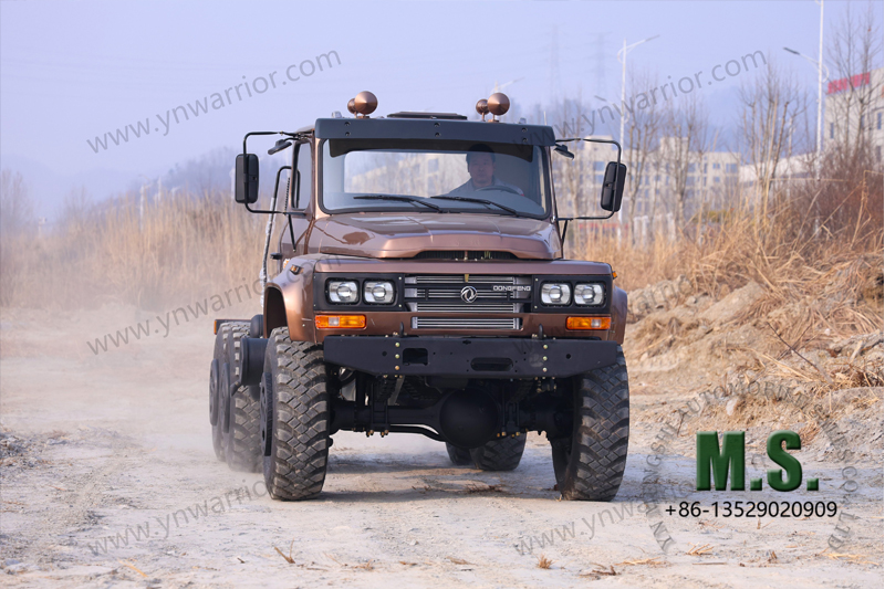 Dongfeng إطار خلفي فردي لشاحنة الطرق الوعرة 6x6 11 طن لون أسود-ذهبي