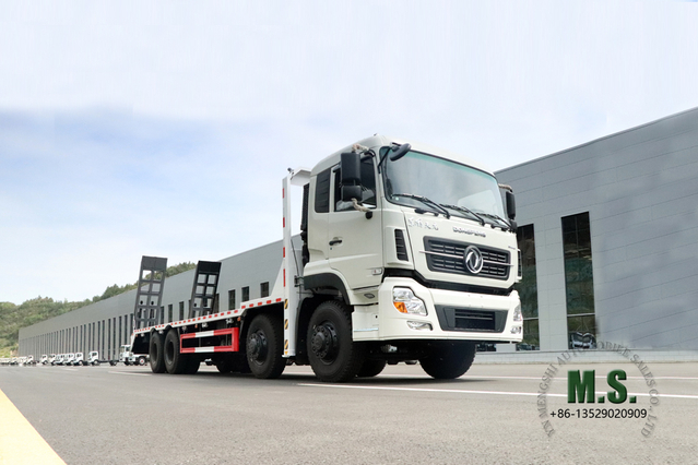 Dongfeng مركبة مسطحة 8X4 _ Dongfeng شاحنة مسطحة 10 متر _ 30T مصنع تحويل الشاحنات الخاصة للتصدير