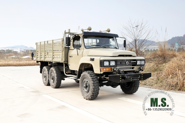 190hp EQ2082 Dongfeng 6*6 شاحنة للطرق الوعرة_دفع بستة عجلات، رأس طويل، كابينة بصف واحد، شاحنة بضائع، الشركة المصنعة_تصدير مركبة للأغراض الخاصة