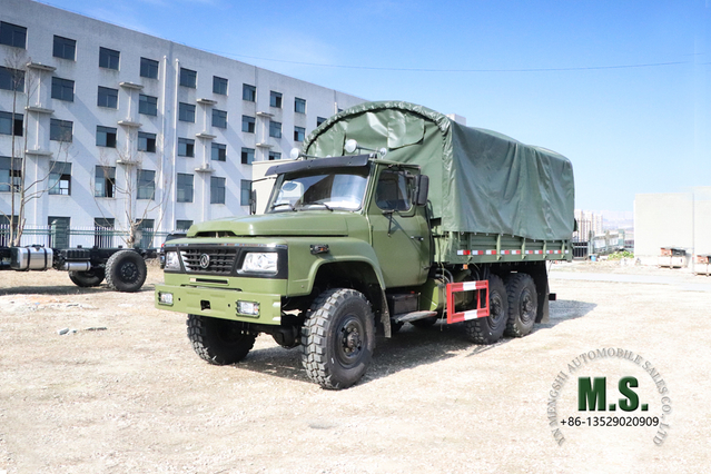 Dongfeng EQ2100 6*6 شاحنة للطرق الوعرة _ Dongfeng كابينة مدببة ذات صف واحد 140 كابينة مع عمود مظلة من القماش المشمع _ شاحنة ذات ستة محركات للتصدير، مركبة خاصة