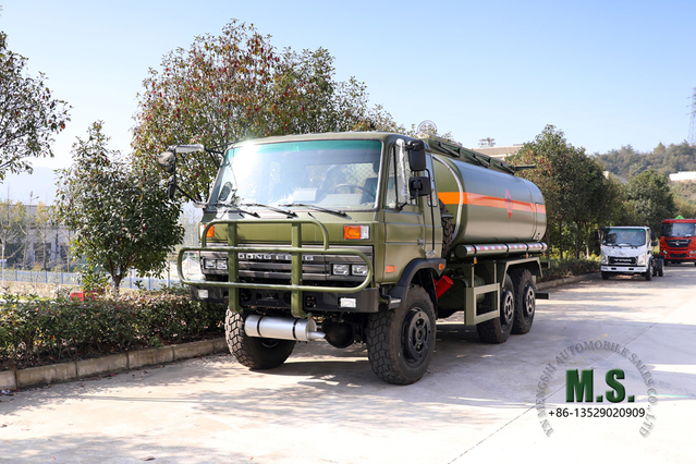 6*6 EQ2102 شاحنة صهريج_ Dongfeng 190HP شاحنة صهريج نفط ذات دفع ست عجلات للبيع_8 ~ 10 متر مكعب شاحنة صهريج وقود_تصدير مركبة خاصة