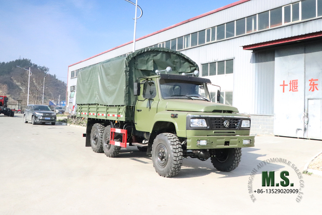 Dongfeng EQ2100 6*6 شاحنة للطرق الوعرة _ Dongfeng كابينة مدببة ذات صف واحد 140 كابينة مع عمود مظلة من القماش المشمع _ شاحنة ذات ستة محركات للتصدير، مركبة خاصة