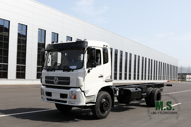 Dongfeng هيكل 4×2 برأس مسطح، كابينة واحدة ونصف، هيكل بقوة 210 حصان مع هيكل خاص للتصدير برافعة الشاحنة