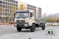 Dongfeng هيكل للطرق الوعرة 4*4_أربعة محركات باللون الأبيض، هيكل شاحنة Tainjin ذو رأس مسطح بصف واحد ونصف_ Dongfeng هيكل مركبة خاصة للتصدير