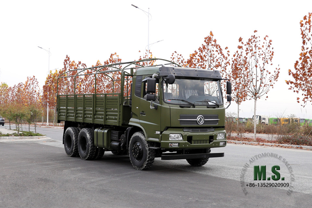 210 حصان 6 × 4 Dongfeng شاحنة للطرق الوعرة _ شاحنة نقل بنصف كابينة ذات صف مسطح _ Dongfeng مصنع تعديل تصدير مركبة ذات أغراض خاصة