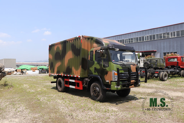 شاحنة للطرق الوعرة 4WD 10T _ Dongfeng مركبة نقل 4*4_مركبة مبردة كرفان سفر بأربعة محركات تصدير شاحنة فان خاصة