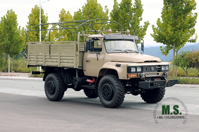 190hp EQ2070 Dongfeng 4*4 شاحنة للطرق الوعرة _ شاحنة بضائع ذات دفع رباعي برأس صف واحد مع عمود من القماش المشمع _ تصدير مركبة للأغراض الخاصة