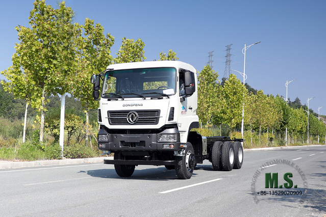 Dongfeng هيكل للطرق الوعرة 6×6 مزود بثمانية عجلات خلفية ورأس مسطح بهيكل شاحنة صف واحد ونصف للتصدير، مركبة خاصة للتصدير