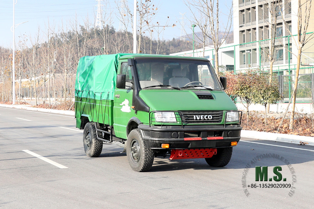 شاحنة IVECO للطرق الوعرة ذات الدفع الرباعي 4 * 4 ذات رأس قصير بصف واحد شاحنة خفيفة صغيرة لتصدير المركبات ذات الأغراض الخاصة