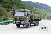 6 × 6 Dongfeng 8T شاحنة خاصة للطرق الوعرة للبيع _ شاحنة تصدير بستة عجلات ذات رأس مسطح صف واحد ونصف مع قضيب تحطم_ الشركة المصنعة لمركبات النقل بقوة 260 حصان