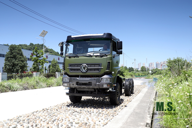 Dongfeng هيكل 6 × 6 _ دفع بستة عجلات 340HPCab، مصنع تحويل هيكل شاحنة بضائع للخدمة الشاقة على الطرق الوعرة، تصدير هيكل مركبة للأغراض الخاصة