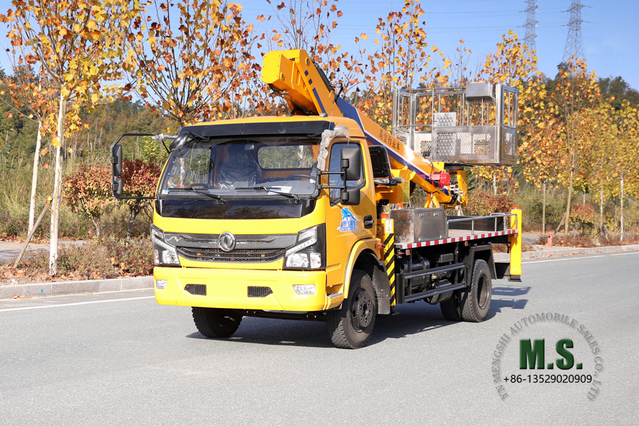 Dongfeng شاحنة خفيفة 4*2 شاحنة رفع للطرق الوعرة_شاحنة رفع صغيرة لتشذيب الصرف الصحي_تصدير مركبة صغيرة خاصة