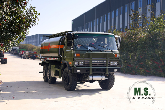 6*6 EQ2102 شاحنة صهريج_ Dongfeng 190HP شاحنة صهريج نفط ذات دفع ست عجلات للبيع_8 ~ 10 متر مكعب شاحنة صهريج وقود_تصدير مركبة خاصة