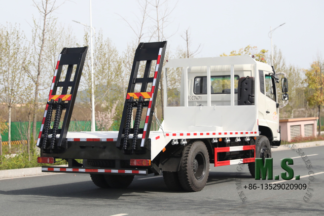 266 حصان الوزن 18 طن الوزن الإجمالي Dongfeng 4x2 Flatbed Road Rescue Truck_ إطار طبقة مزدوجة ، انبعاث EURO-2 ، متين للغاية ، إطار طبقة مزدوجة للغاية