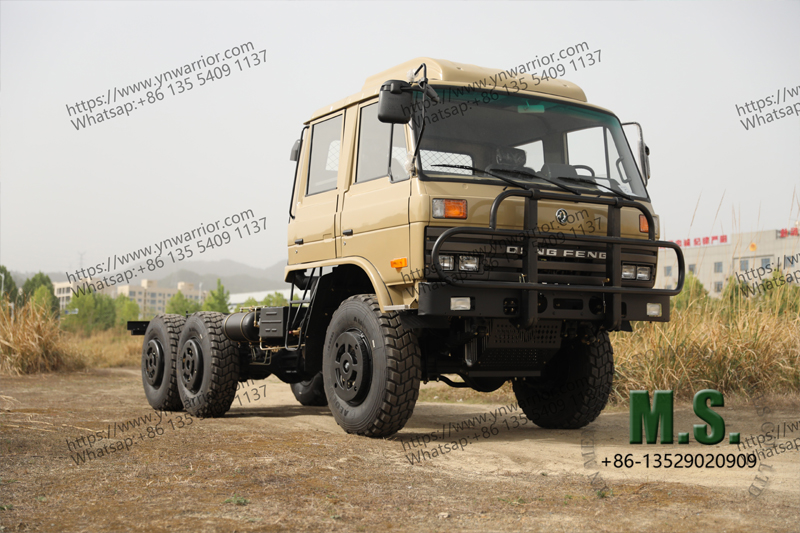 Dongfeng 6 × 6 شاحنة مزدوجة الصف الشاحنة chasis خارج الطريق { 