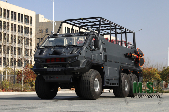 375 حصان 37 طن الوزن الإجمالي 6 × 6 محرك شوائب الصحراء الضخمة BUS_CUMMINS ، ناقل حركة حلزوني 6 سرعات ، القفل التفاضلي ، مخفض فرك ، الصحراء tyre_ الشركة المصنعة مباشرة