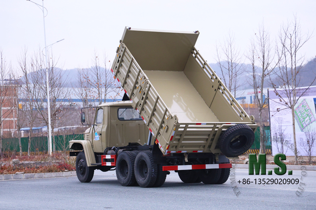 170 حصانًا، 10 طن، الوزن الإجمالي 6 × 6 للطرق الوعرة Dongfeng شاحنة قلابة قديمة الطراز_محرك Cummins لحقن الوقود الميكانيكي، إطارات خلفية مزدوجة، معدل استهلاك منخفض، بسيط وقابل للتحمل_مباشر من المصنع